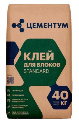 Клей для блоков STANDART Цементум (ex. Holcim), 40 кг фото 0